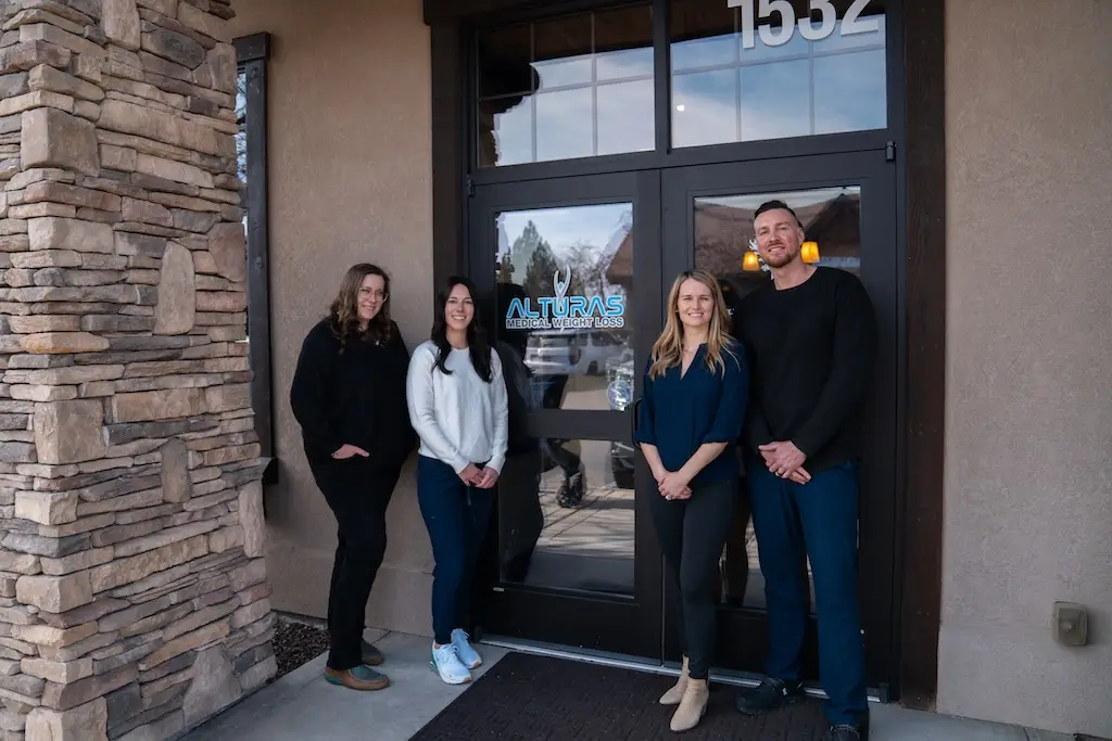 The Alturas Medical Weight Loss team outside their Meridian, ID clinic, serving weight loss and hormone therapy patients across the Treasure Valley